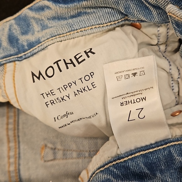 💕MOTHER SUPERIOR💕 The Tippy Top Frisky Ankle Jeans ~ I Confess 27 NWOT - Picture 9 of 10